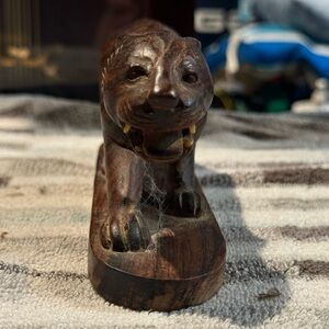 Handmade wooden cat